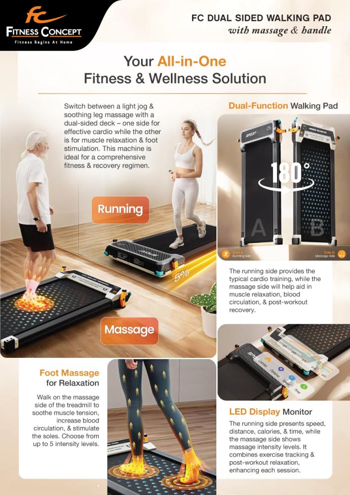 FC DUAL SIDED WALKING PAD WITH HANDLE