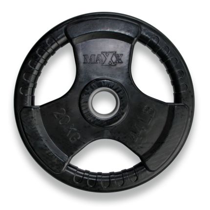 MAXX RUBBERIZED 20KG OLYMPIC PLATE WITH HANDLE