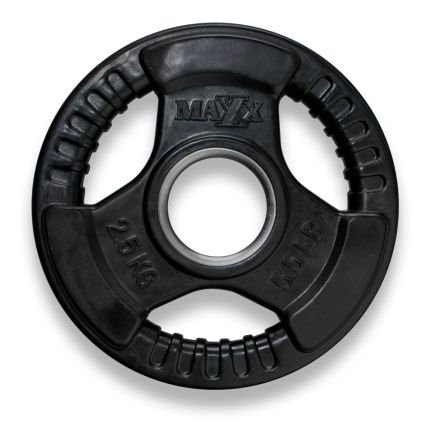 MAXX RUBBERIZED 2.5KG OLYMPIC PLATE WITH HANDLE