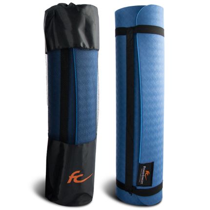 FC 8MM TPE YOGA MAT WITH MESH BAG - BLUE