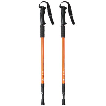 FC Adjustable Hiking Pole with Straight Handle (Orange) - [A Pair]