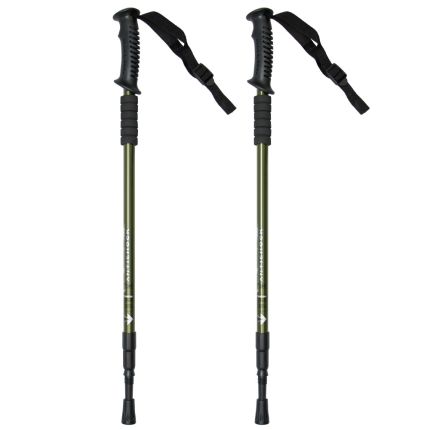 FC Adjustable Hiking Pole with Straight Handle (Army Green) - [A Pair]