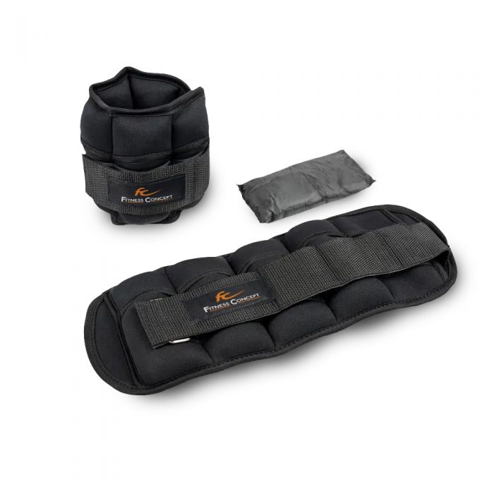 Fitness Concept 2kg Ankle Weight Pair Adjustable and Comfortable Fitness Concept