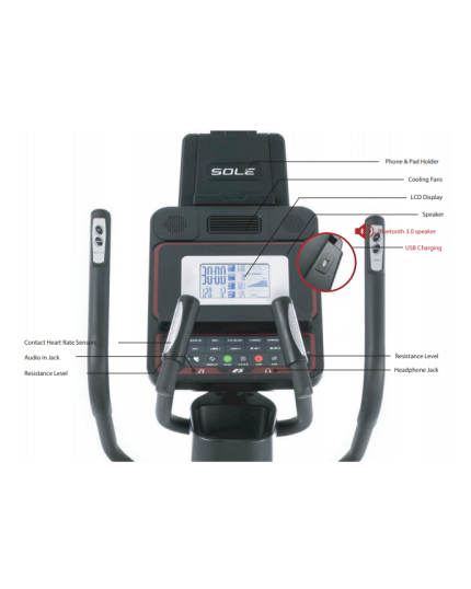 SOLE E25 ELLIPTICAL WITH FITNESS APPS [DISPLAY UNIT]