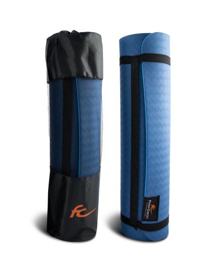 FC 8MM TPE YOGA MAT WITH MESH BAG - BLUE