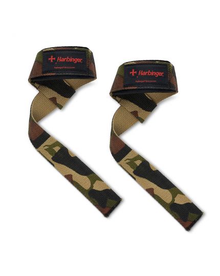 HARBINGER PADDED COTTON LIFTING STRAPS [CAMO]