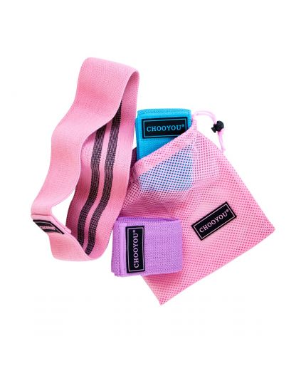 HIP RESISTANCE BAND SET WITH CARRYING BAG
