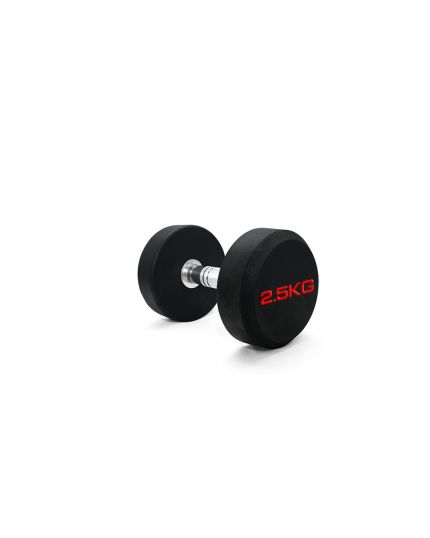 MAXX WHOLE BODY BLACK RUBBER COMMERCIAL DUMBBELL 2.5KG