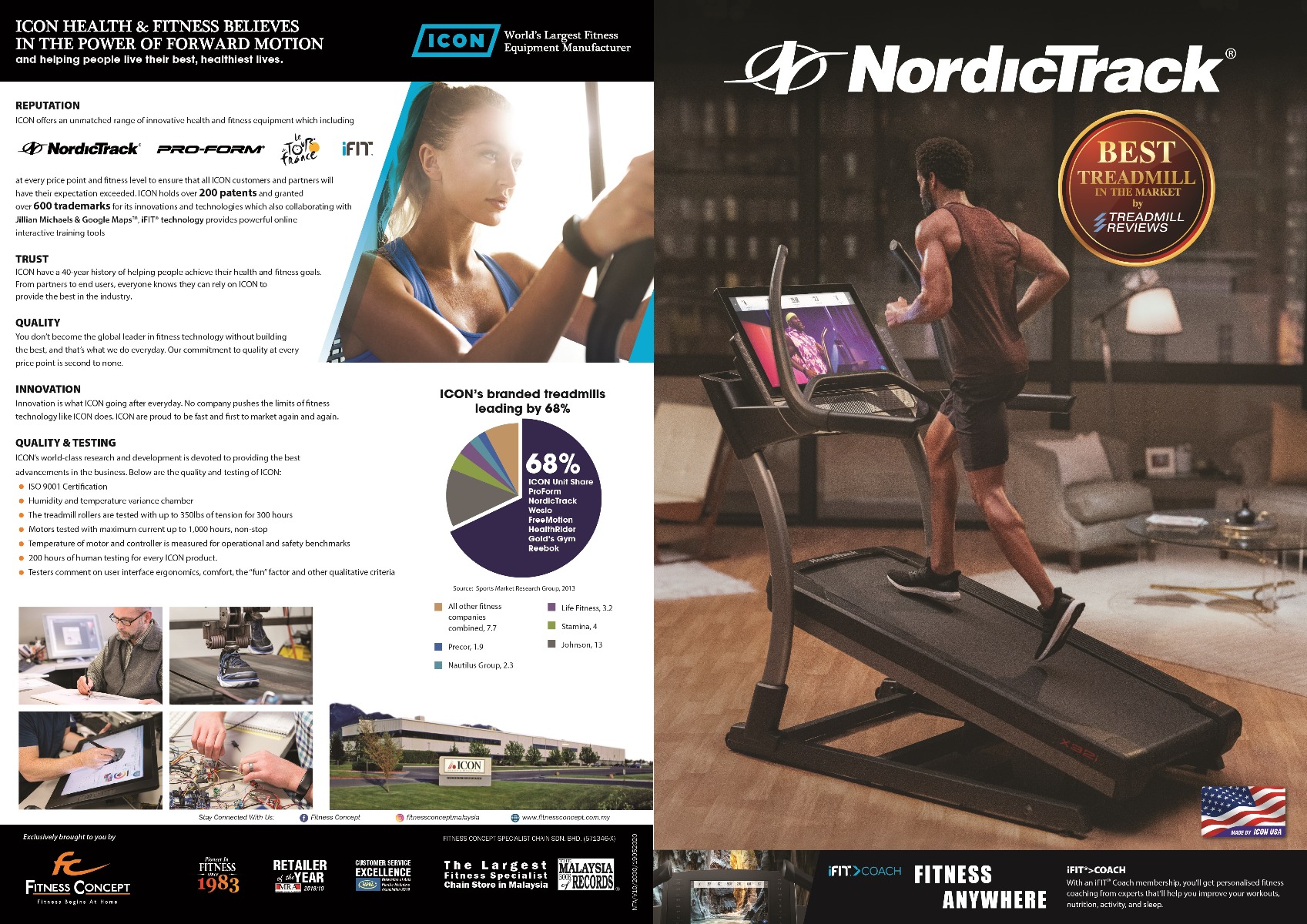 NordicTrack -best treadmill in the market.
