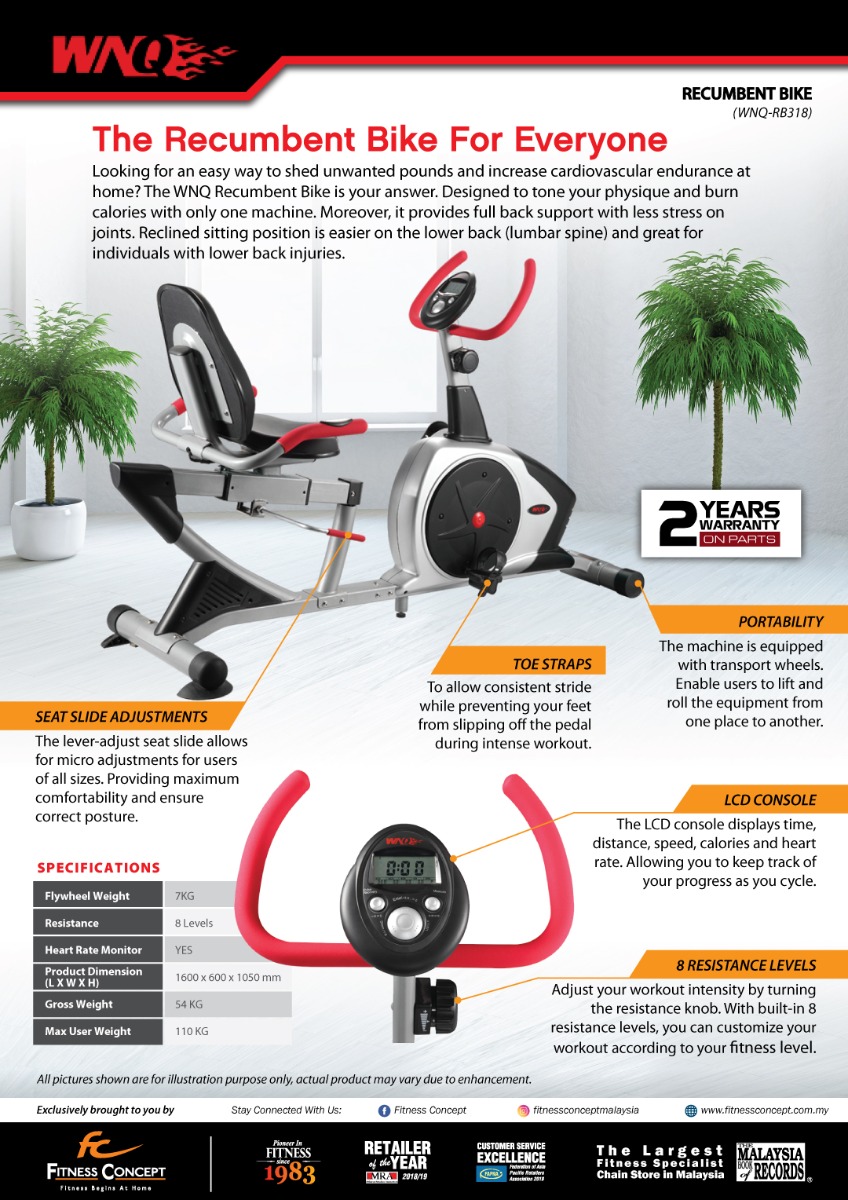 WNQ recumbent bike Enjoy Comfortable and Effective Cardio Workouts with Advanced Features.