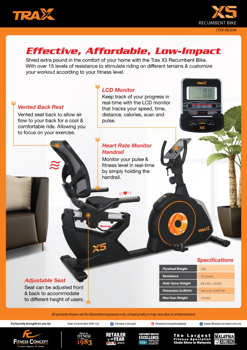 trax X5 recumbent bike Experience Comfortable Cardio Workouts with Advanced Features for Enhanced Fitness!