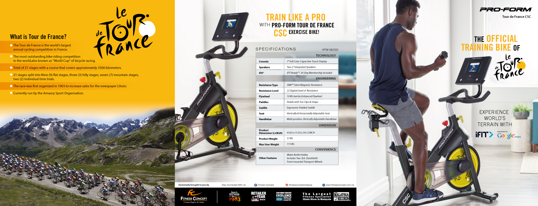 Train like a PRO with pro form spin bike with touch screen machine. 