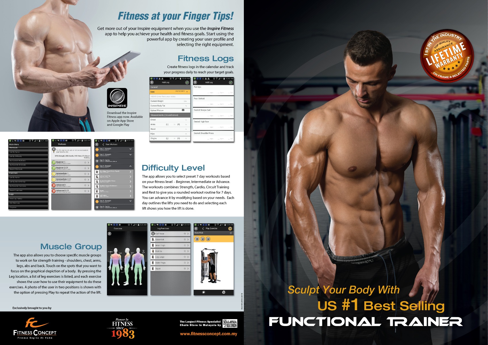 Inspire FT1 Functional trainer matte black promo package Elevate Your Home Gym Experience with Premium Features!