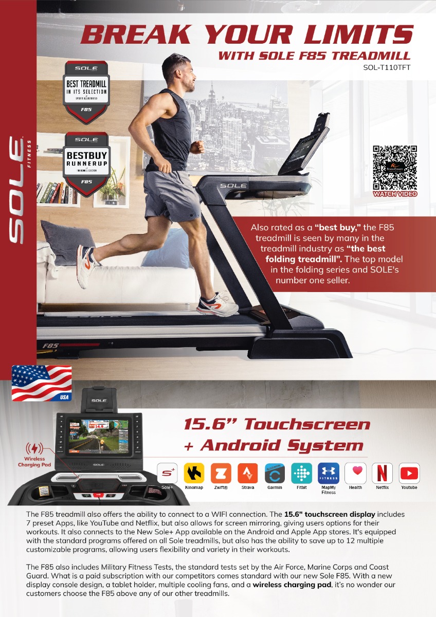 Break limits with  F85 treadmill 