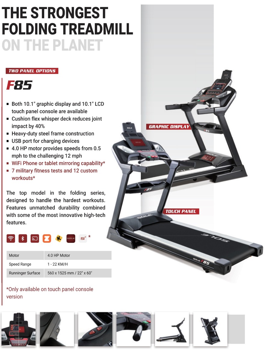 Sole f85 dimensions sales